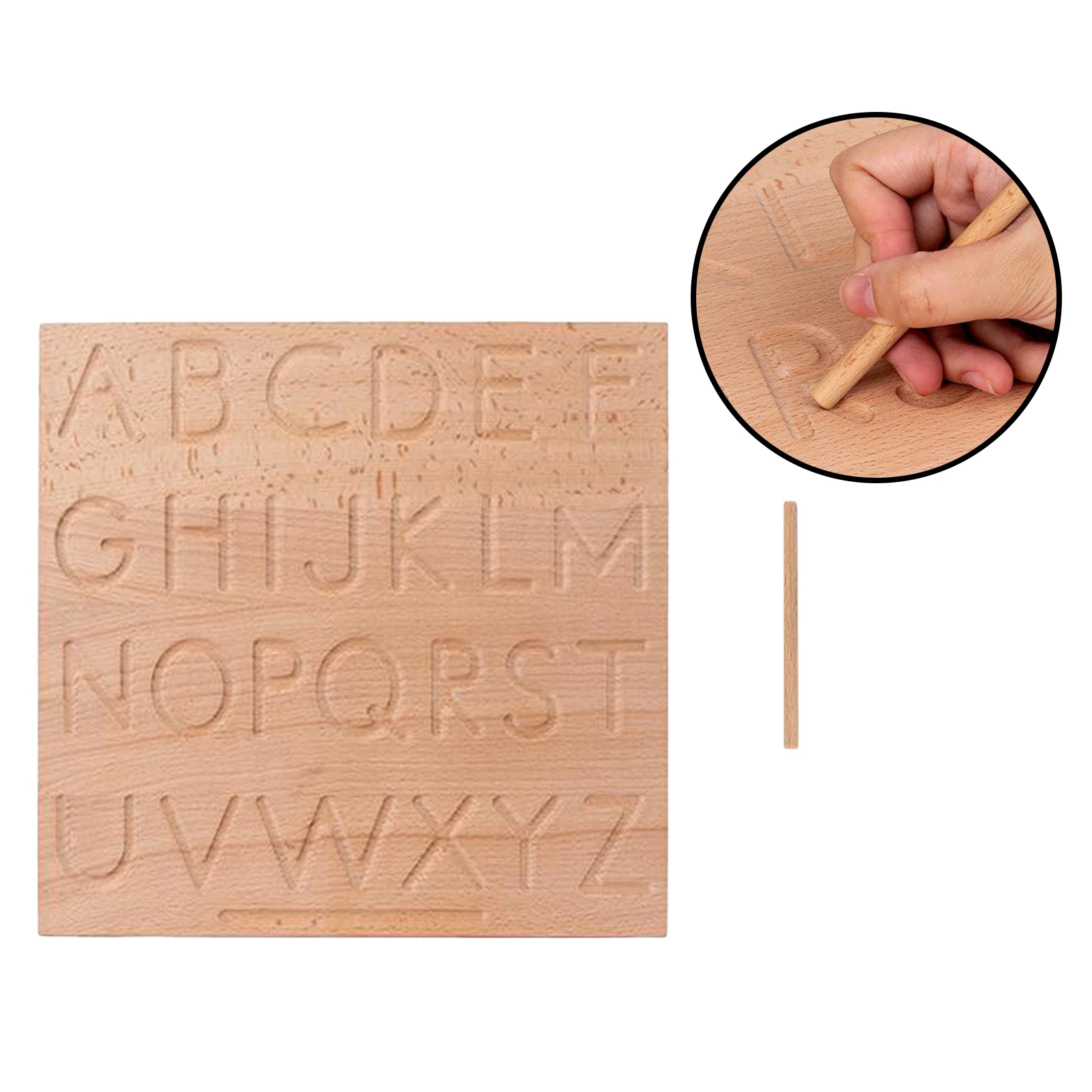 Double Sided Montessori Tracing Board Educational Wooden Toy Alphabet Numbers