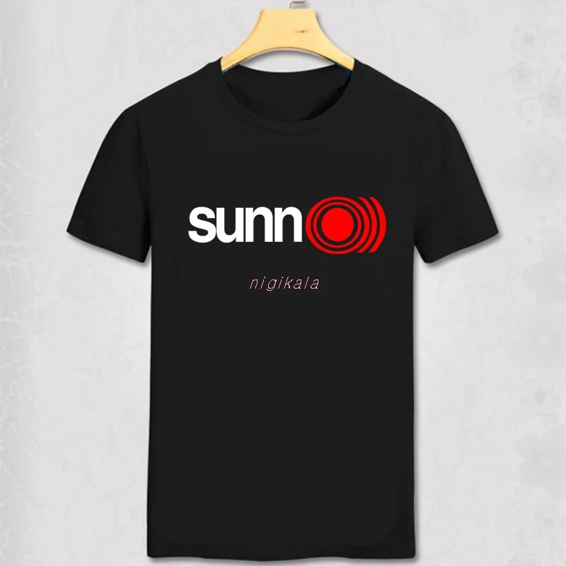 Мужская хлопковая футболка Sunn O черная с коротким рукавом и металлическим