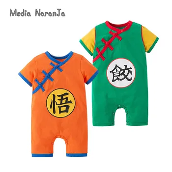 

Children Tang Suit Baby Goku romper Clothes toddler boy girl holiday costume Short-Sleeved Dragon Ball jumpsuit