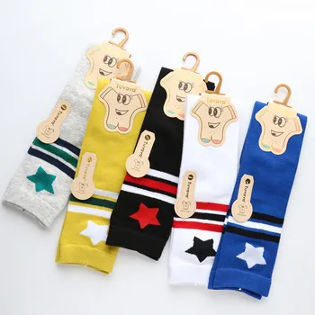 

Children's Colorful Striped Stars Stockings Men and Women Baby Calf Socks No Heel Free Size Cotton Socks Fashion