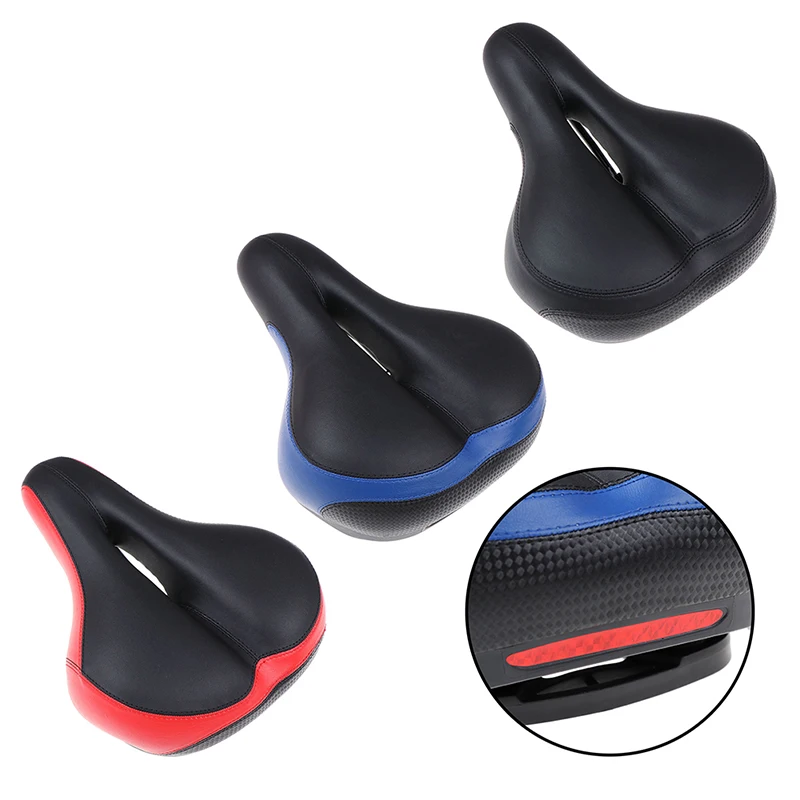 Thicken Cycling Bicycle Saddle Cushion Soft Breathable Sponge Cushion Silicone MTB Road Bike Seat with Reflective Stickers