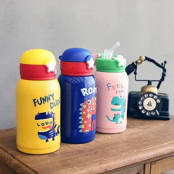 

3 Color 500ml Cute Dinosaur Stainless Steel Thermal Cup Children's Water Cup Winter Cup