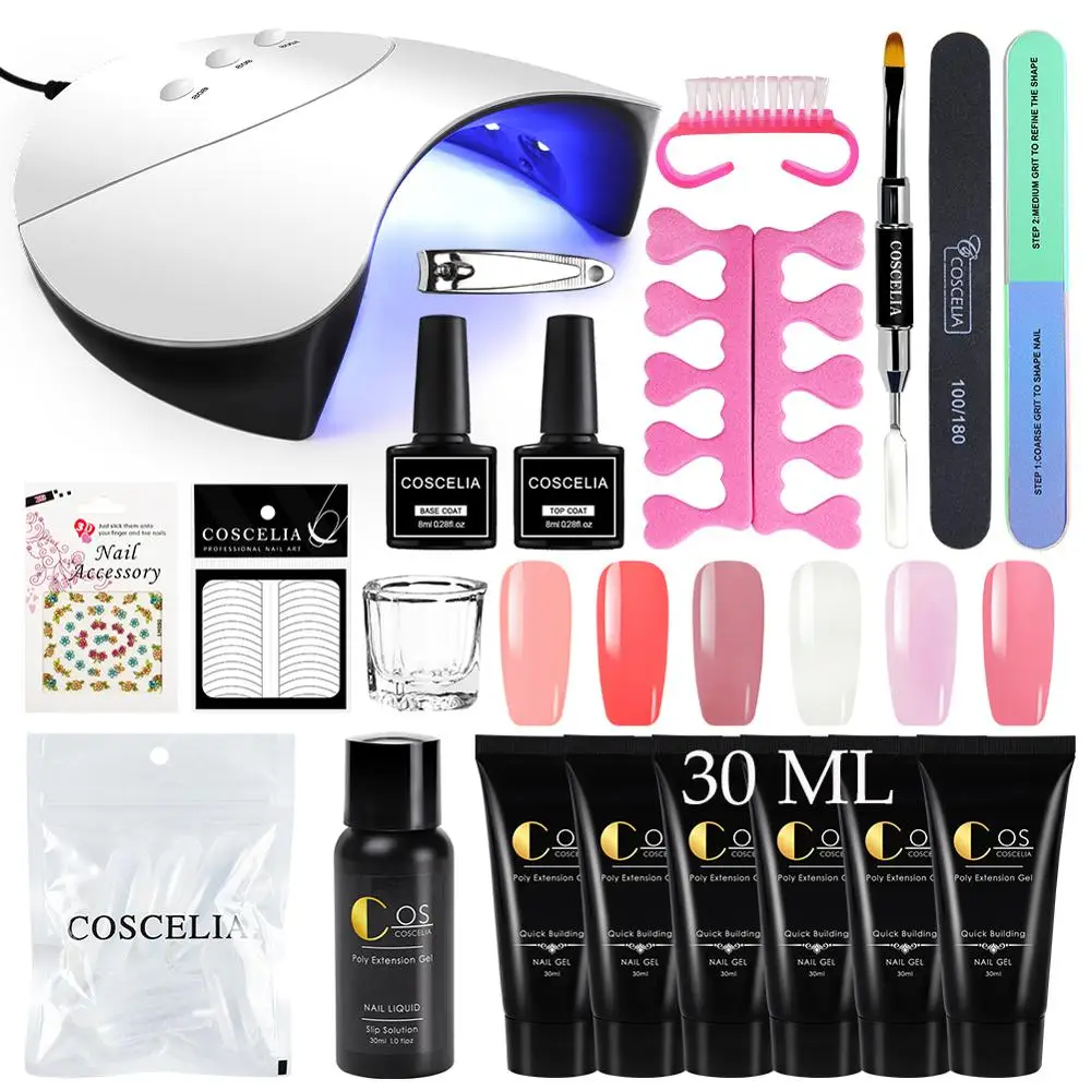 

Poly Extention Gel 30g Poly Gel Set Quick Building For Nails Extensions Hard Gel Nail Tool Fake Tips Nail Art Manicure Kit/Set