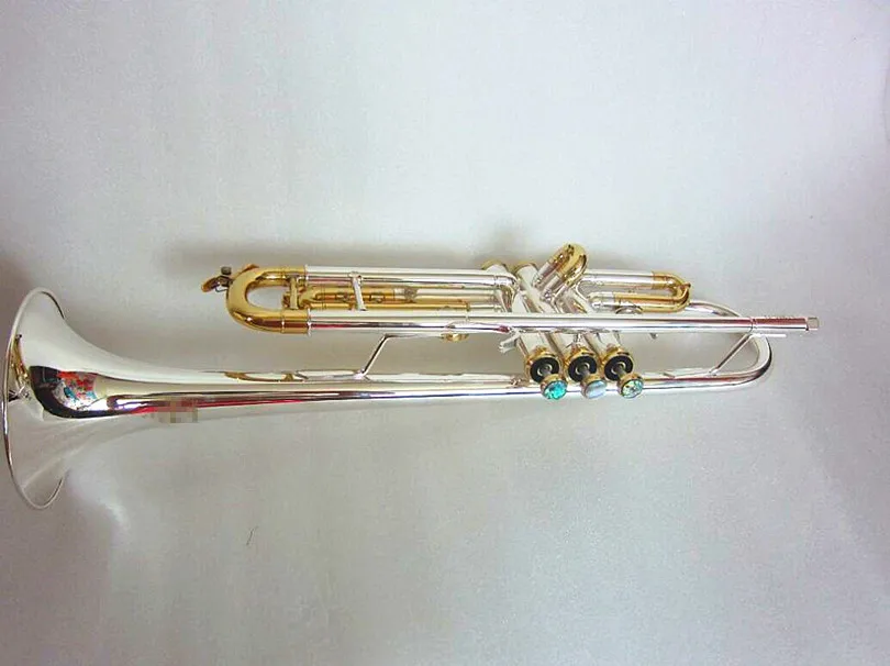 Trumpet LT180S-72 Authentic Double Silver Plated B Flat Professional Trumpet Top Musical Instruments Brass Hard box