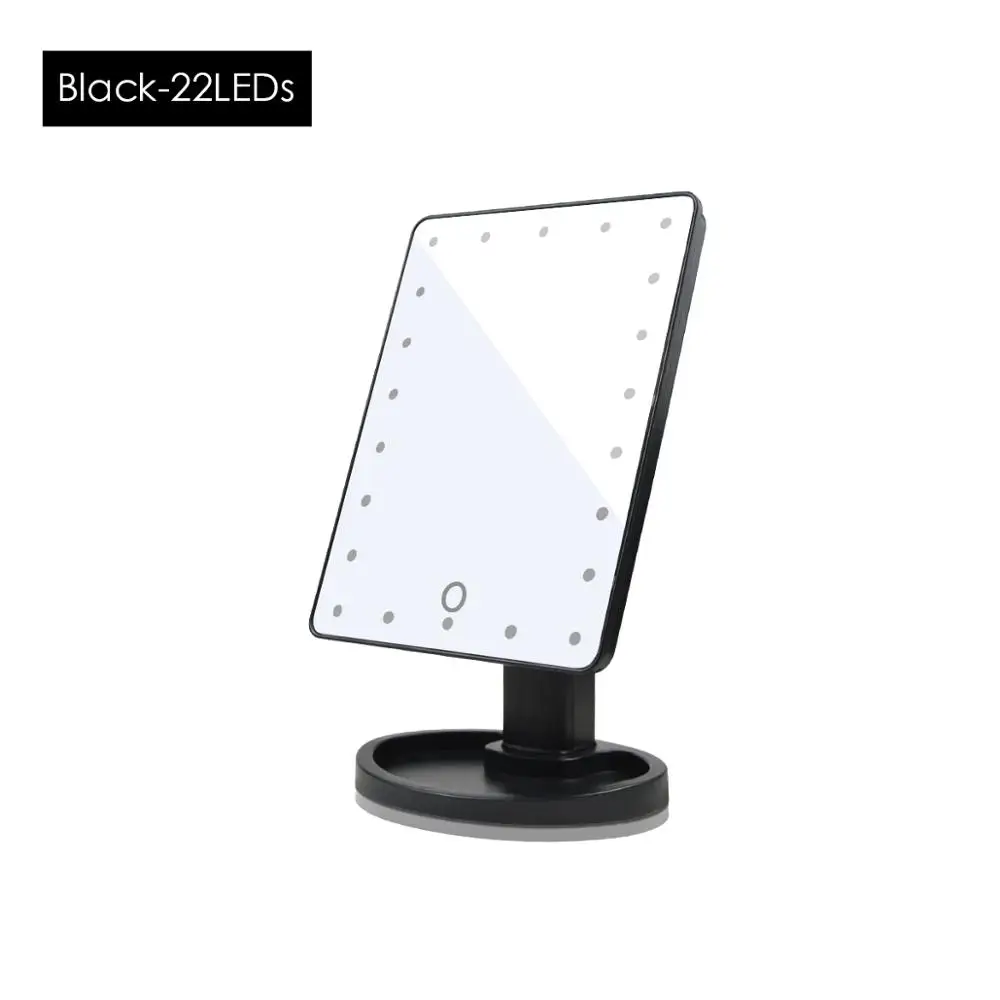 A-Black shell-22LEDs Сенсорный зеркальный светильник светодиодный макияж светильник полный Профессиональный макияж туалетный светильник Диммер ночной туалетный столик лампа туалетный светильник - Испускаемый цвет: A-Black shell-22LEDs