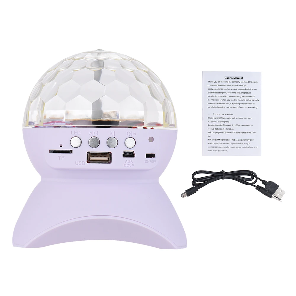 

Mini Crystal Ball Wireless Speaker Music Player with Special RGB Color Changing Disco DJ Stage LED