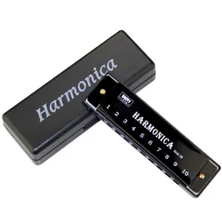 Harmonica Key of C 10 Hole Diatonic Harmonica C with Case for Beginner Students Kids Gift BLUES with case