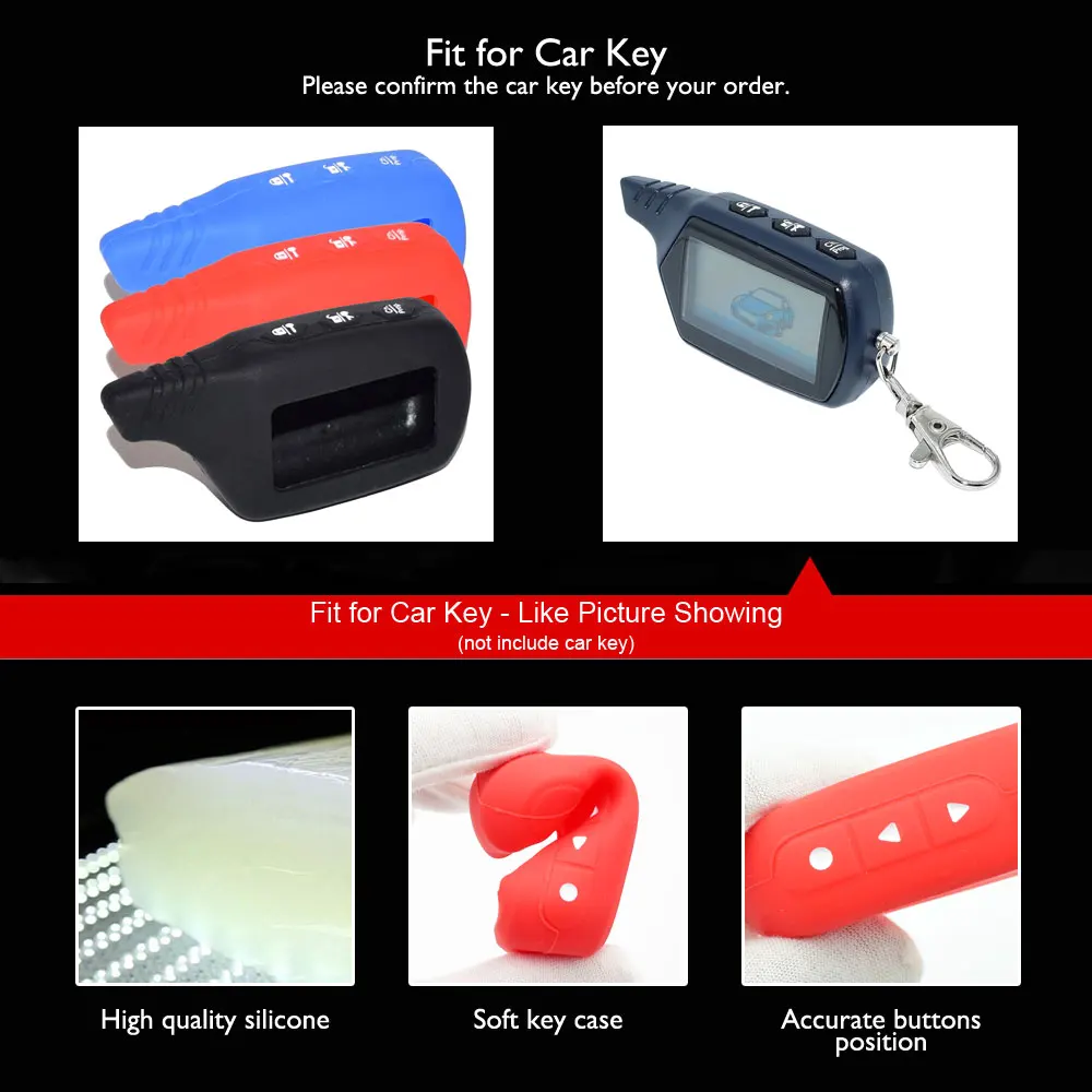  Silicone Key Case For Starline B9 V7 A61 A91 Starlionr Two Way Car Alarm LCD Remote Control Fob Cov - 32622927111