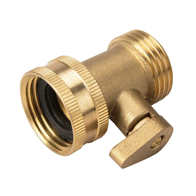 3/4Inch Garden Hose Water Pipe Connector Brass Valve Faucet Taps Splitter With Shut Off Switch US/EU DC112