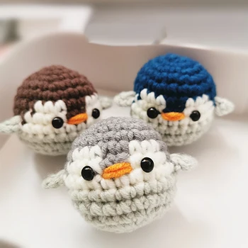 

Handmade wool crochet cute pendant DIY material package knitted animals