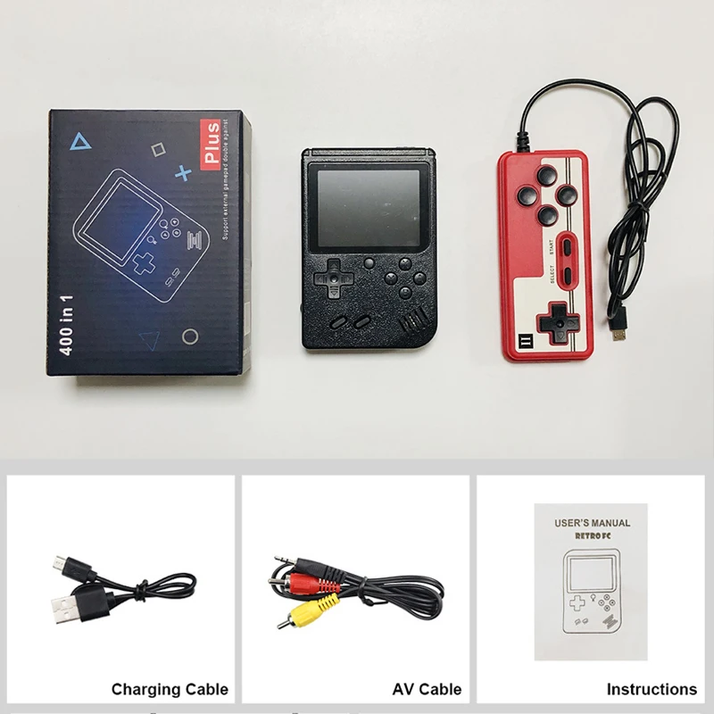 Retro Console Double Handheld Game Player Battery 3.0 Inch LCD Built-in 400 Video Games Gift for Kids Classic Videoconsolas 