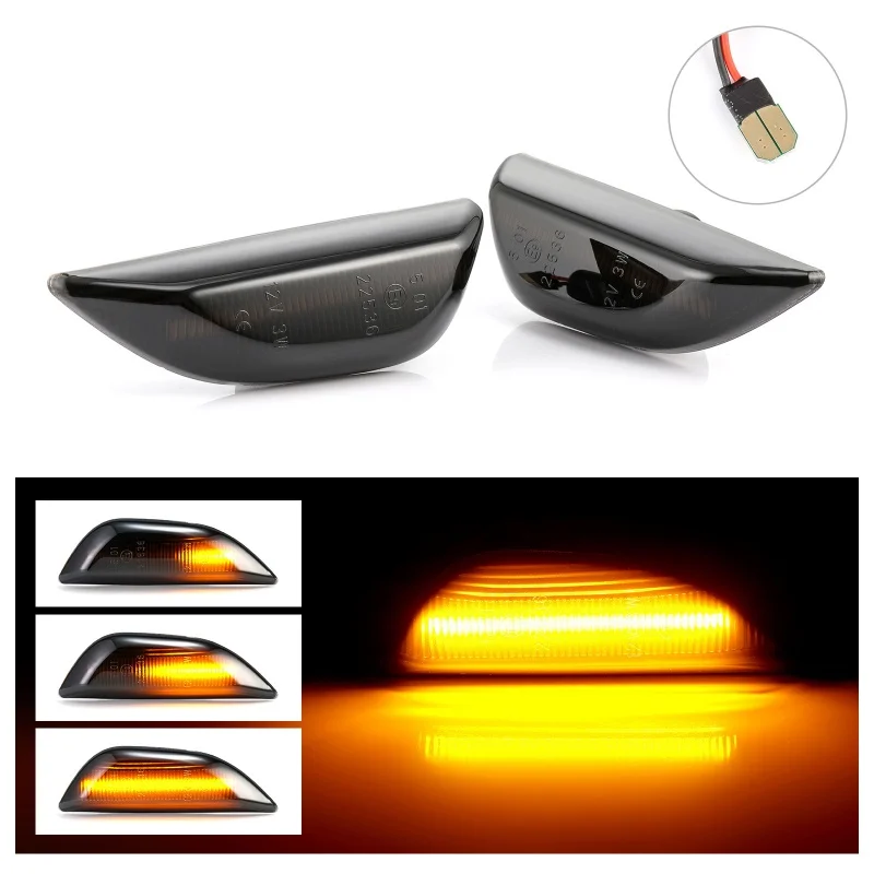 Динамический светодиодный боковой индикатор поворота 2 шт. черный для Opel Mokka X