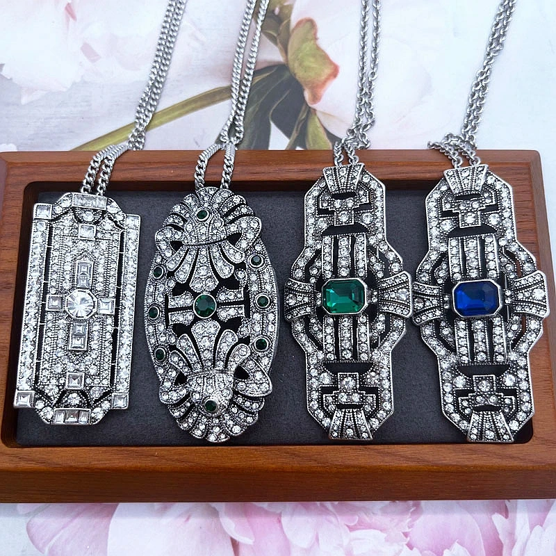 Art Deco necklace - Rocks and Clocks