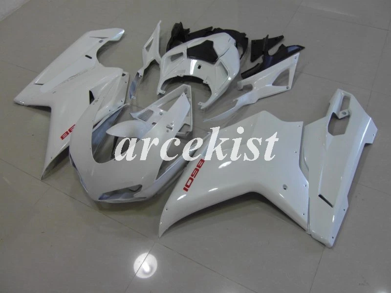 

4Gifts Injection Mold New ABS Motorcycle Fairings Kit Fit for Ducati 848 evo 1098 1198 1098 Bodywork Set white