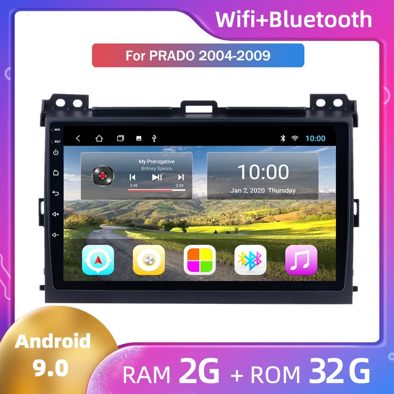 Для Toyota Prado 2004 2005 2006 2007 2008 2009 большой экран Google Store Android Автомобильная Навигация 9