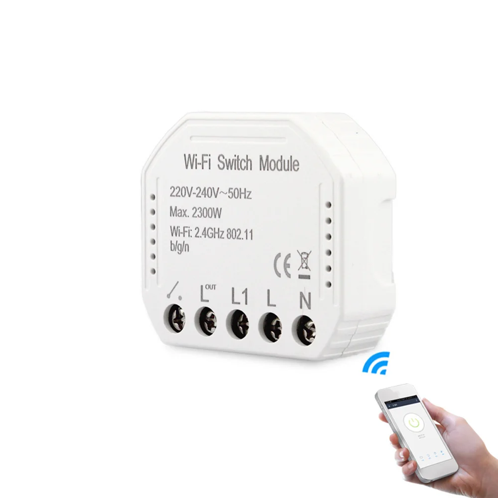 

Wifi Intelligent Light Switch Voice Control DIY Breaker Module APP Remote Control Switch 220-240V 50Hz Wifi Switch Module