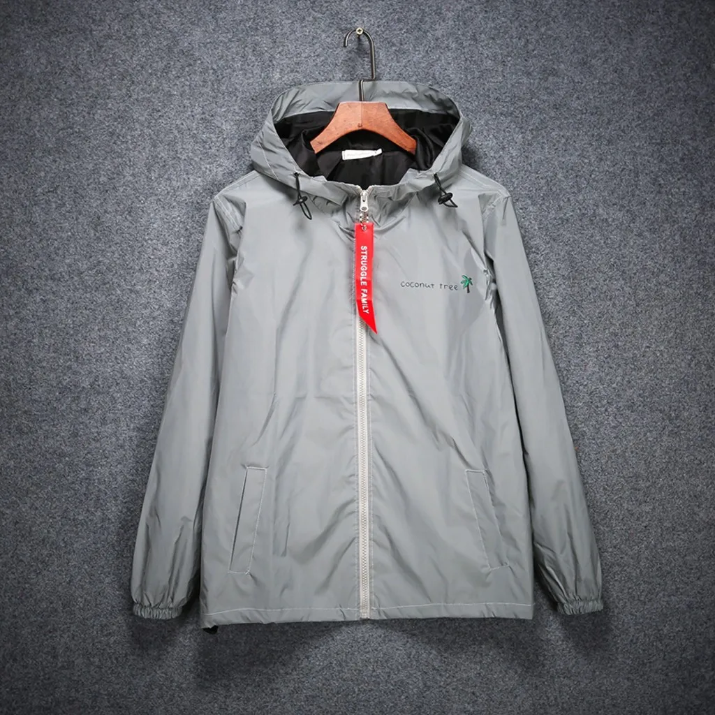 

Men Women Jacket Reflective Couples Jacket Coat Outdoors Windbreaker Jackets Hooded Streetwear Coat Chaqueta Reflectante Mujer