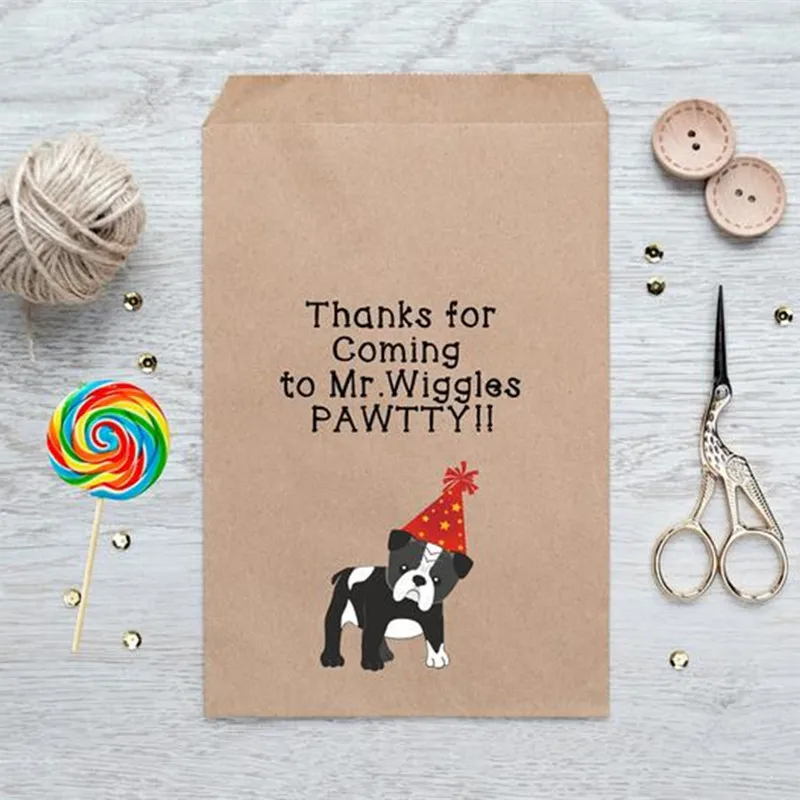 Custom lined Candy Bag with dog candy or gift bag Party Treat Gift - birthday | Дом и сад