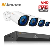 Jennov 5MP 4CH CCTV камера Scurity система Комплект IP Видеонаблюдение наружный видео мониторинг DVR AHD камера Удаленный просмотр P2P HD