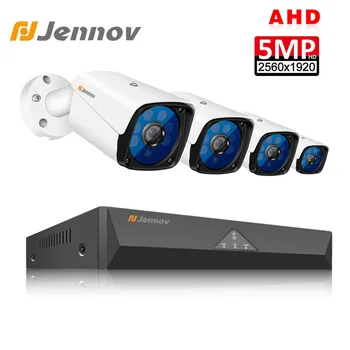 

Jennov 5MP 4CH CCTV Camera Scurity System Kit Video Surveillance Monitoring DVR AHD Camera Remote View IR-Cut Outdoor Waterproof