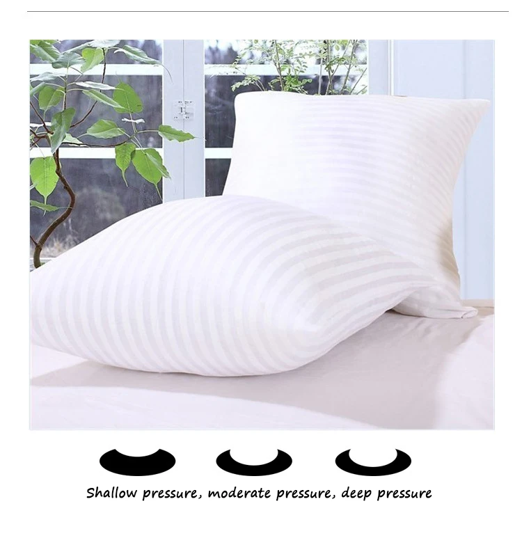 TONGDI Pillow Inner White Soft Elastic Air Permeability Natural Pattern Filled Plush Light Antibacterial Fluffy For Home Hotel