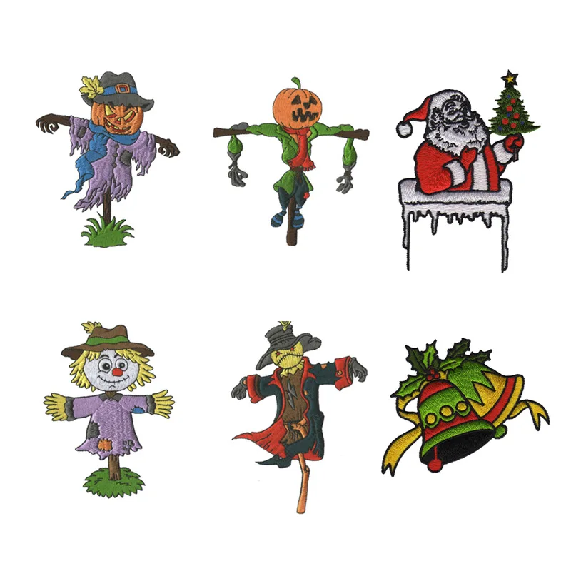 

10pcs/lot Creative Embroidery Patches Clothing Decoration Christmas Halloween Accessories Diy Iron Heat Transfer Applique