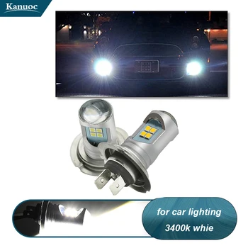 

H7 LED Foglights With Lenses Led 6000K White Car Driving Running Lamp Auto Led Light Imported LED Chips 12V
