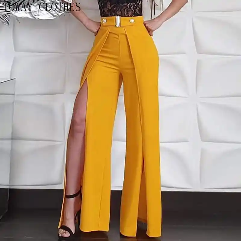 high waisted split pants