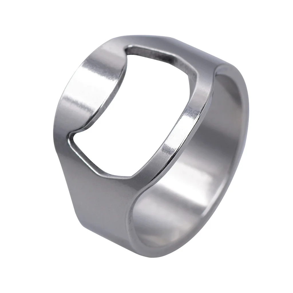 1 pc silver 1 предмет; Новинка; из нержавеющей стали, открытые-петля открывалка для бутылок пива творческий многофункциональный пива открывалка для бутылки с кольцом для Кухня гаджет - Цвет: 1 pc silver