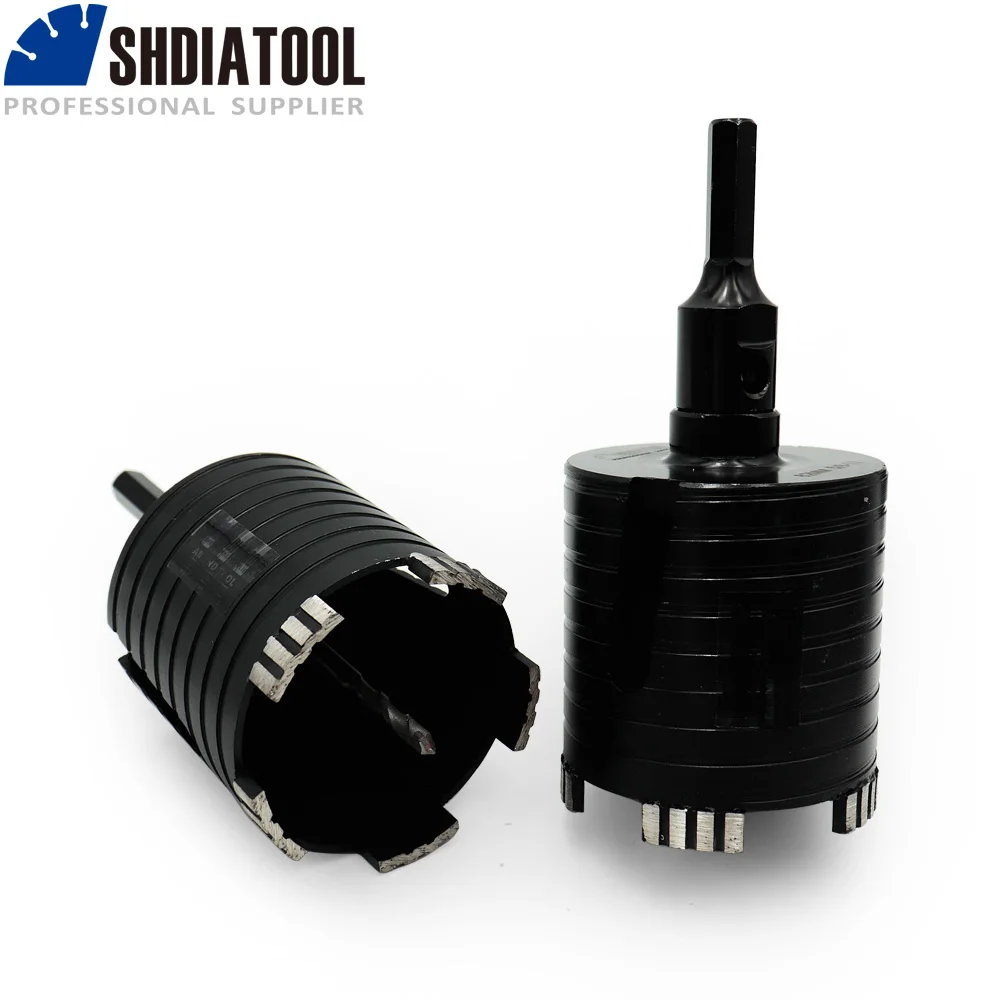 

SHDIATOOL 2 шт. диаметр 82 мм 5/8-11 резьбовое лазерное сварное алмазное корончатое сверло с центральным сверлом и шестигранным адаптером