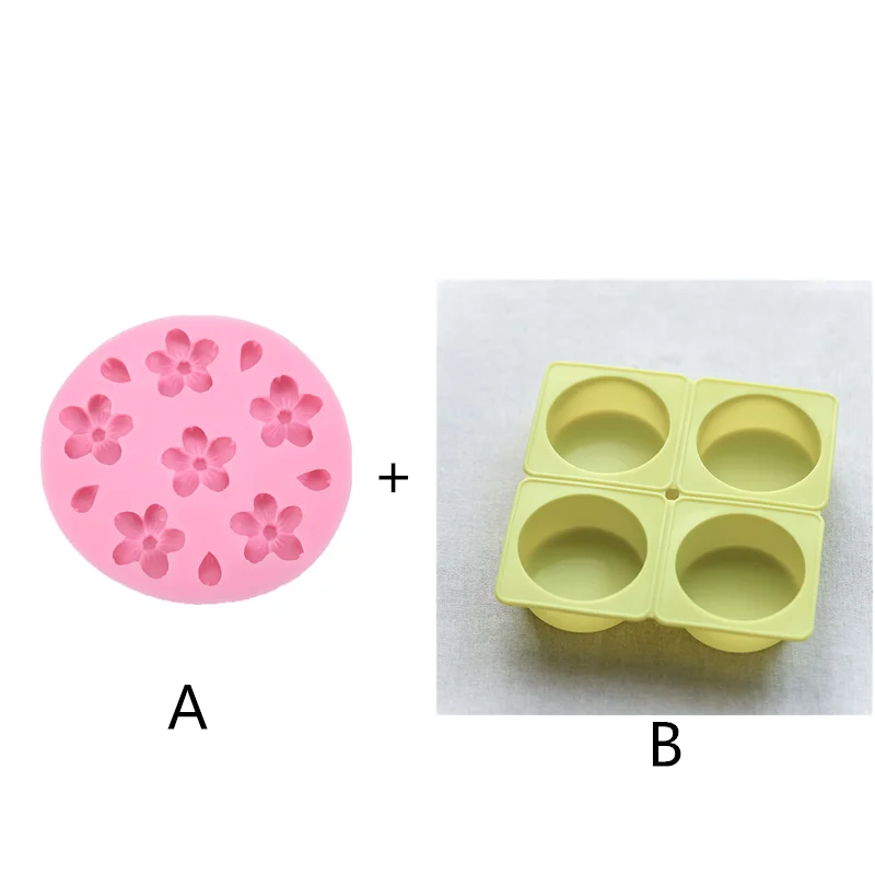 3D Вишневое мыло, силиконовая форма для изготовления мыла, милый цветок, круглая полимерная форма для рукоделия, домашнего ремесла