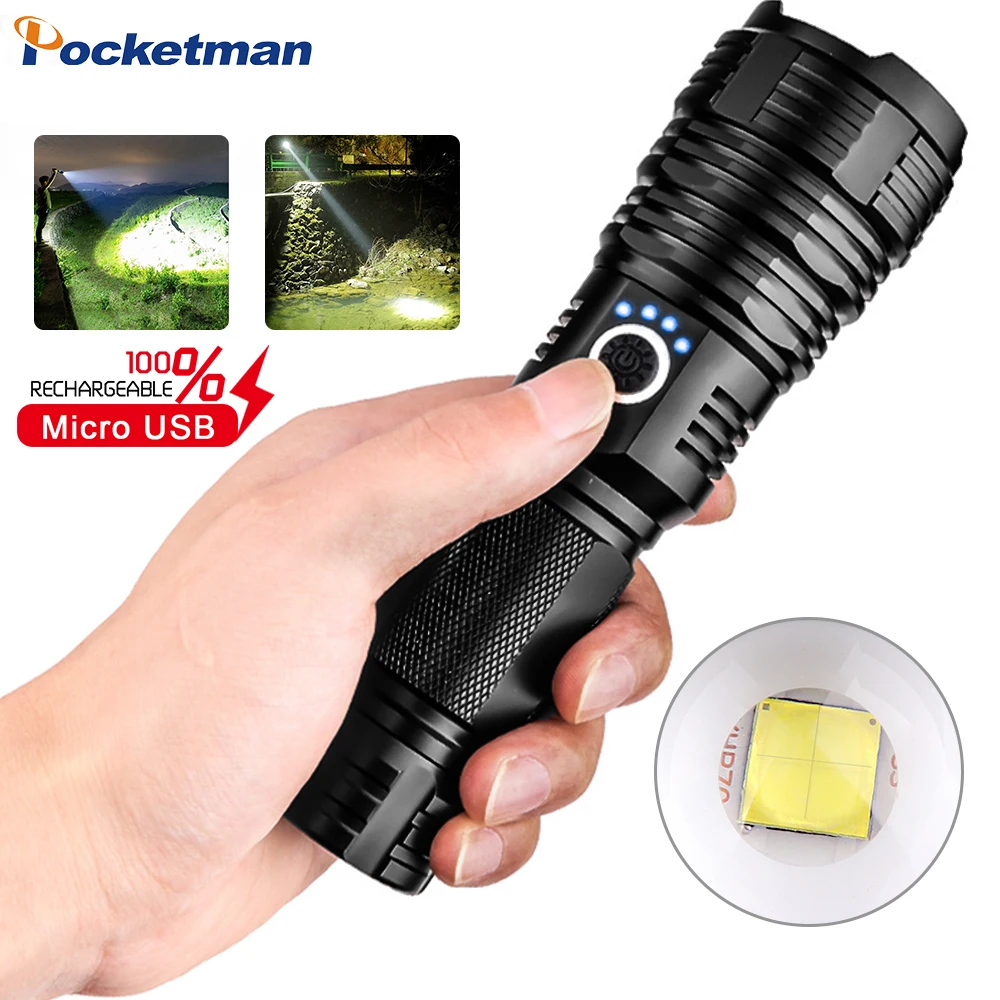 

Most Powerful XHP70.2 LED Flashlight XHP50 Rechargeable USB Zoomable Torch XHP70 18650 26650 Hunting Lamp for Camping
