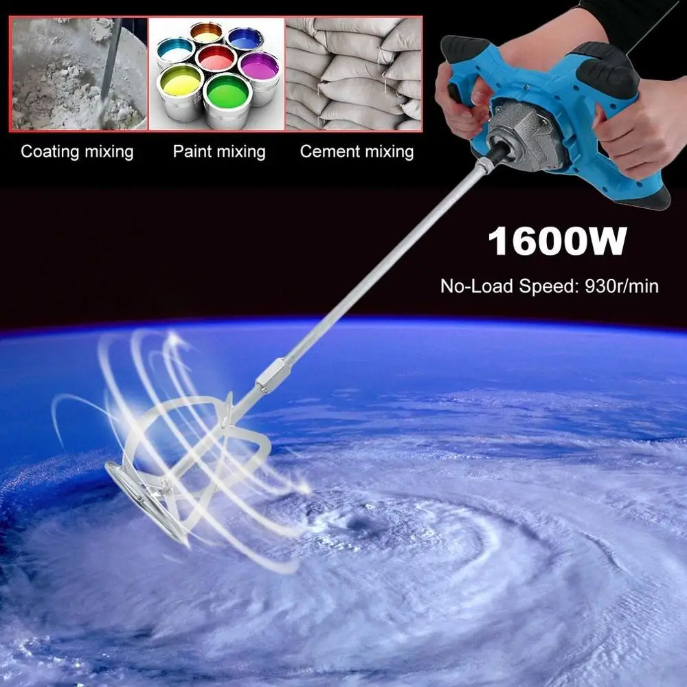 

1600W Professional 6 Level Speed Adjustment Agitator Handheld Industrial Mixer Variable Speed Electric Mixer Can Mix EU Plug