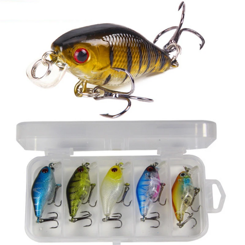 Minnow Wobblers 5pcs/lot Crankbait Fishing Lure 4g 4cm Artificial Hard Bait Swimbait With Sharp Hooks Box Pesca Tackle | Спорт и