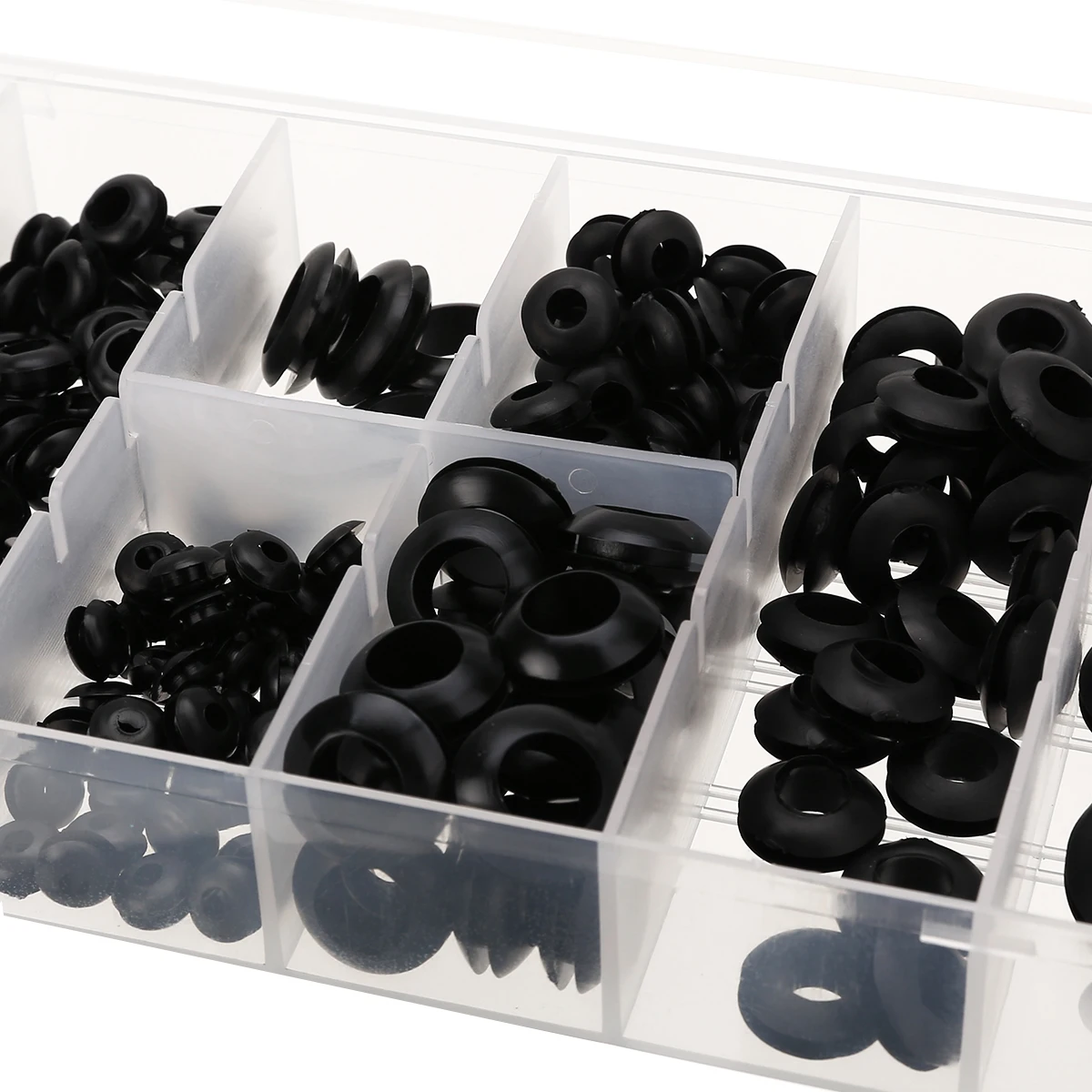 180pcskitBlackHarnessGrommetSetRubberGrommetRingGasketSetBlankingHoleWiringCable