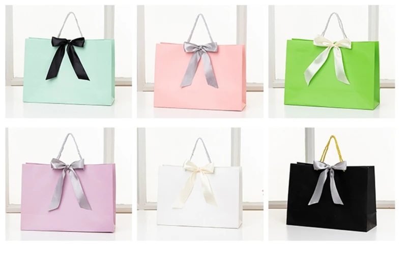 

10pcs gift bag Gold Present Box For s Clothes Books Packaging Gold Handle Paper Box Bags Kraft Paper Gift Bag With Handles Dec