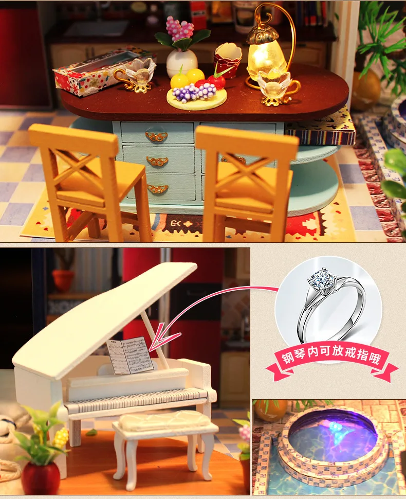 Ручной работы Miniaturas Деревянный Diy Кукольный дом миниатюрный кукольный домик мебель модель ручной работы наборы коробка головоломка игрушки для детей подарок