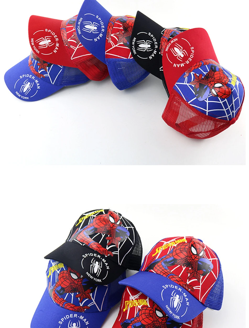 designer baby accessories Disney Anime Cute Spiderman Kids Hats For Boys Girls Summer Autumn Baby Baseball Cap Children's Hip Hop Sun Hat Child Visor Caps Baby Accessories best of sale