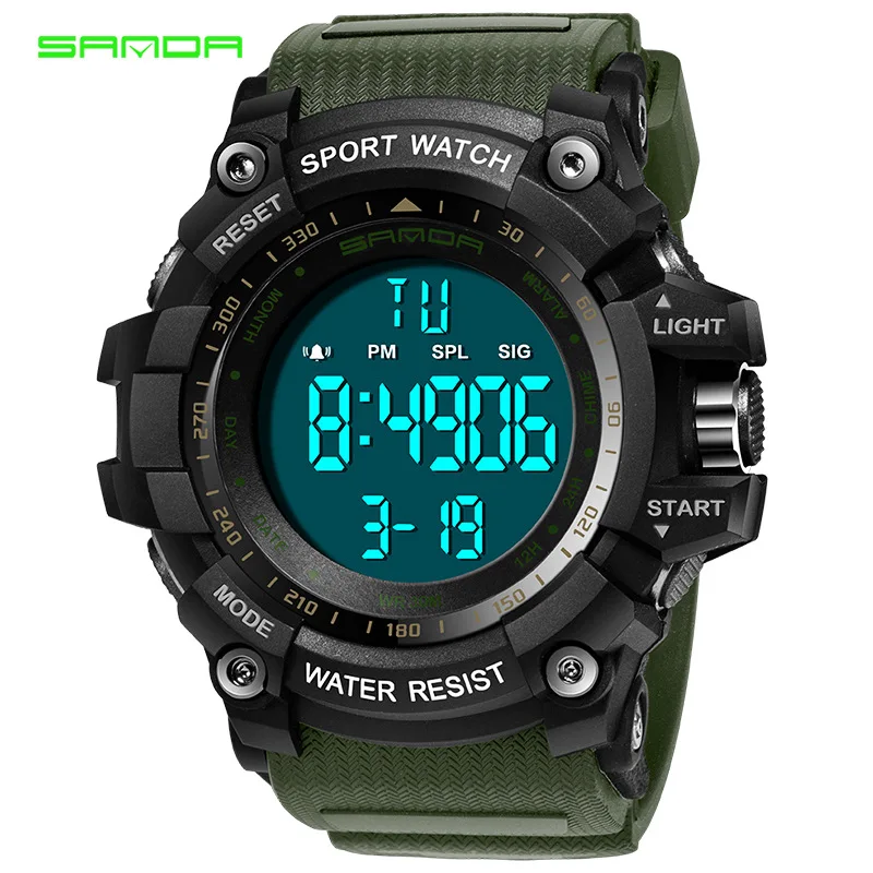 

SANDA 2019 New Fashion Digital Electronic Men Watches Dual Display Digital luminous Running Multifunction Watches relogio new