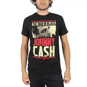 

Men's Johnny Cash Man In Black T-Shirt Officially Licensed Round Neck Best Selling Male Natural Cotton T Shirt TOP TEE