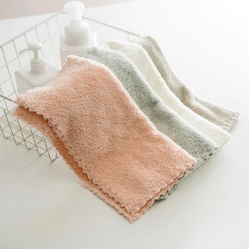 

2019 Newly Natural Soft Comfortable Absorbent Face Towel 29x29cm Coral Velvet Wash Towel Household Bathroom Household Supplies