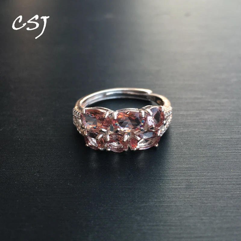 CSJ, элегантные кольца Diaspore Zultanite, 925 пробы, серебряный камень, цвет, для женщин, леди, свадебные, вечерние