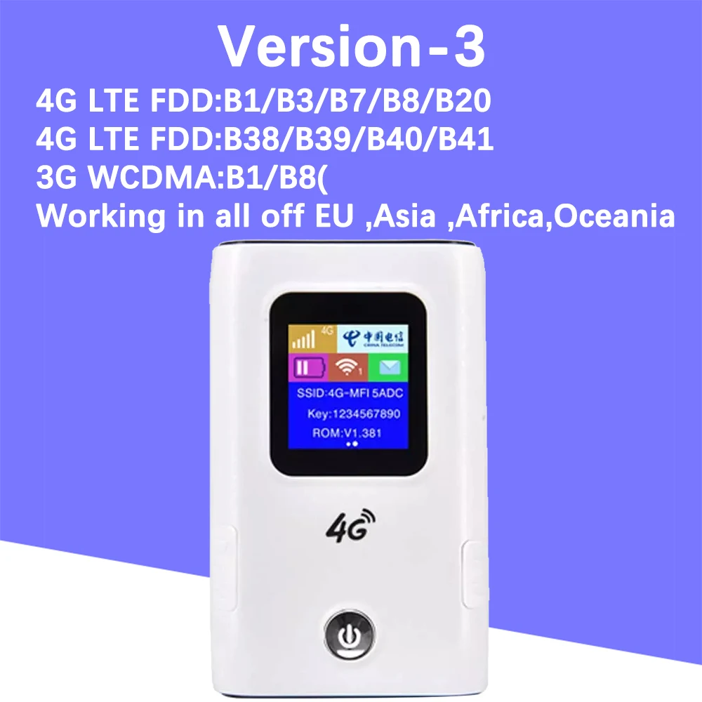 KuWFi 4G WiFi Router 5200mAh Power Bank 4G LTE Pocket Mobile Wifi Hotspot Unlock FDD/TDD Global Sim Card Up to 10 User 