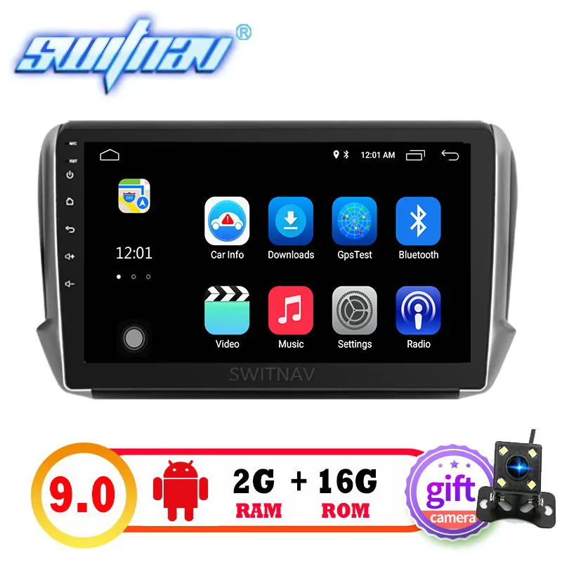 SWITNAV большой экран Android 9,0 автомобильный dvd-плеер для PEUGEOT 208/2008 Автомобильный мультимедийный поддержка DVR dab OBD Автомобильный аудио gps
