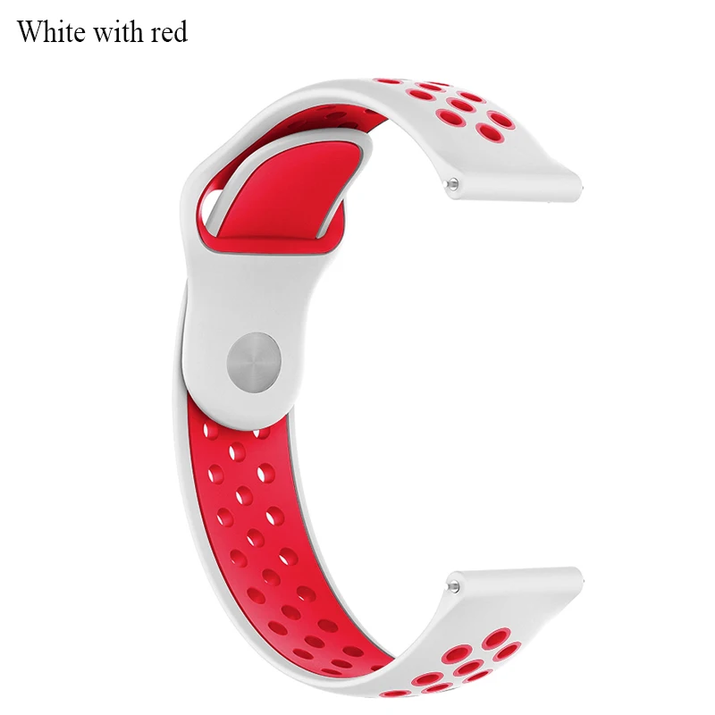 White with red BOORUI amazfit ремешок Bip 20 мм 22 мм двойной цвет силиконовый сменный ремешок для Xiaomi Huami Amazfit Bip Молодежные часы - Цвет: White with red