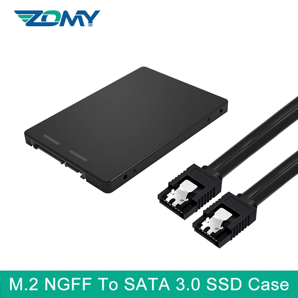 Чехол Zomy M.2 NGFF в SATA 3 0 для SSD 2 5 дюйма черный портативный алюминиевый корпус HDD