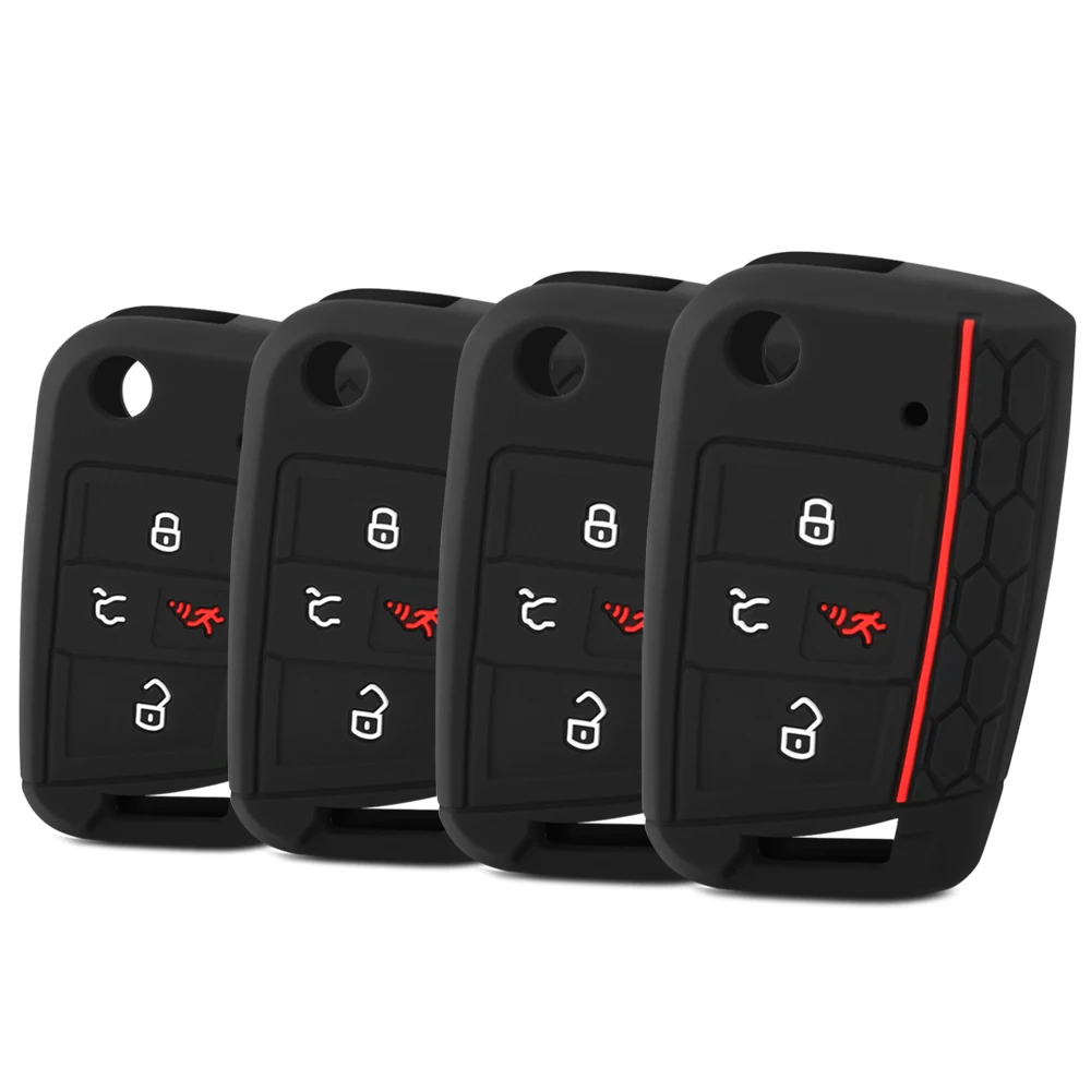 

Silicone key fob cover case skin For VW golf 7 ALLTRACK MK7 2016 2017 for Skoda Octavia A7 for SEAT remote keyless 4 button
