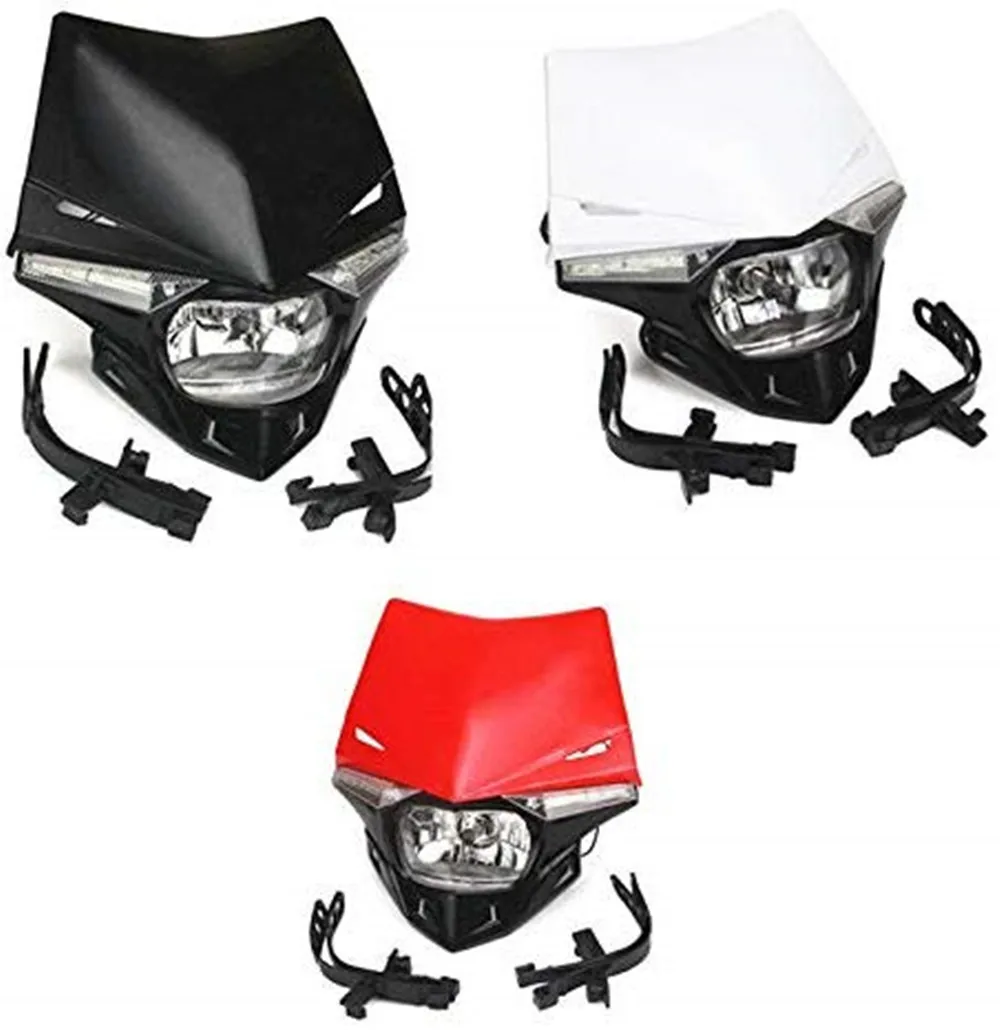 RED Universal Motorcycle Headlight Fairing Cafe Racer Old School