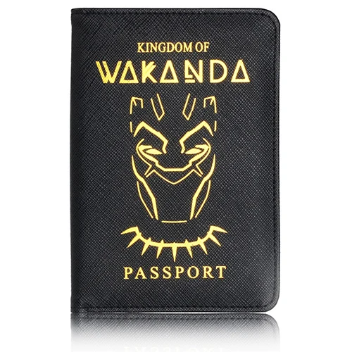 Обложка для паспорта Rfid Блокировка Wakanda Forever Черная пантера Asgard кожаный чехол для паспорта держатель Мстители, Гидра щит Звездного флота - Цвет: Wakanda3