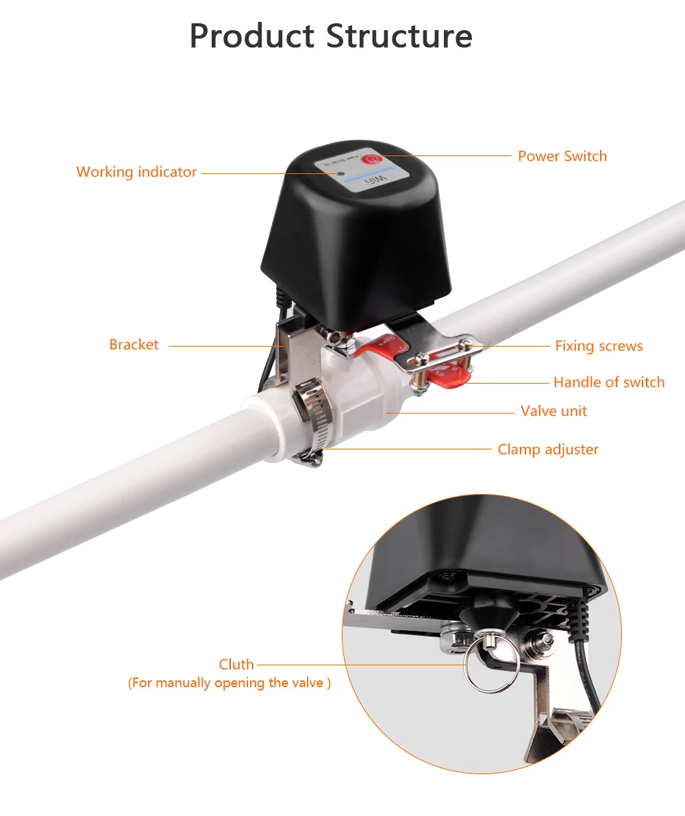 Smarsecur zigbee inteligente sem fio controle válvula